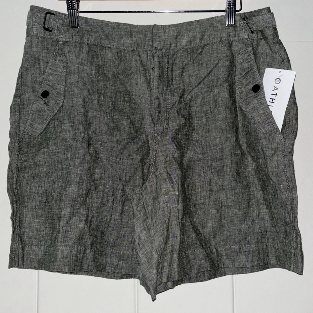 ATHLETA Voyager Shorts 100% Linen Summer Beach Vacation Travel NWT Size: 18